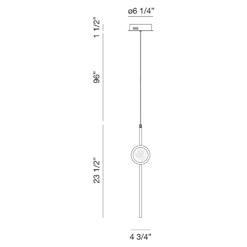 Barletta, Pendant, 24", Anodized Black