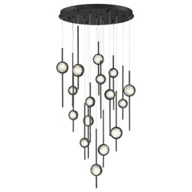 Barletta, Chandelier, 16-Light, 32", Anodized Black