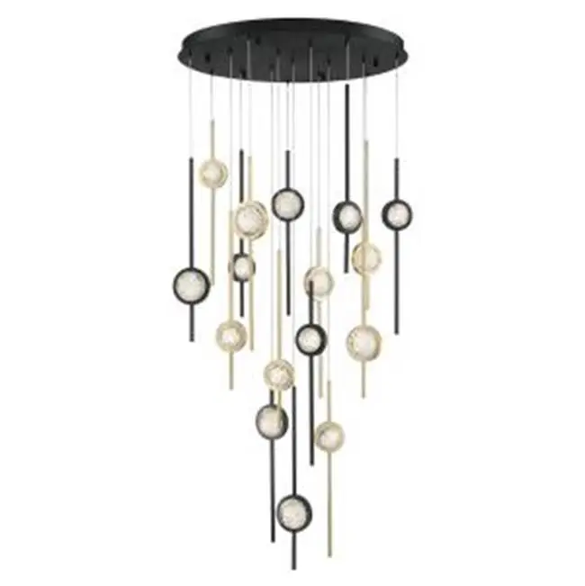 Barletta, Chandelier, 16-Light, 32", Gold-Black Mix