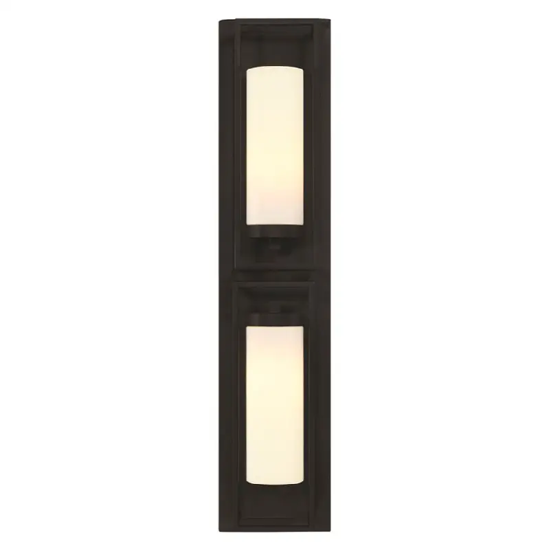 Ren, Outdoor, 2-Light, 36", Powder Coat Black, White Glass