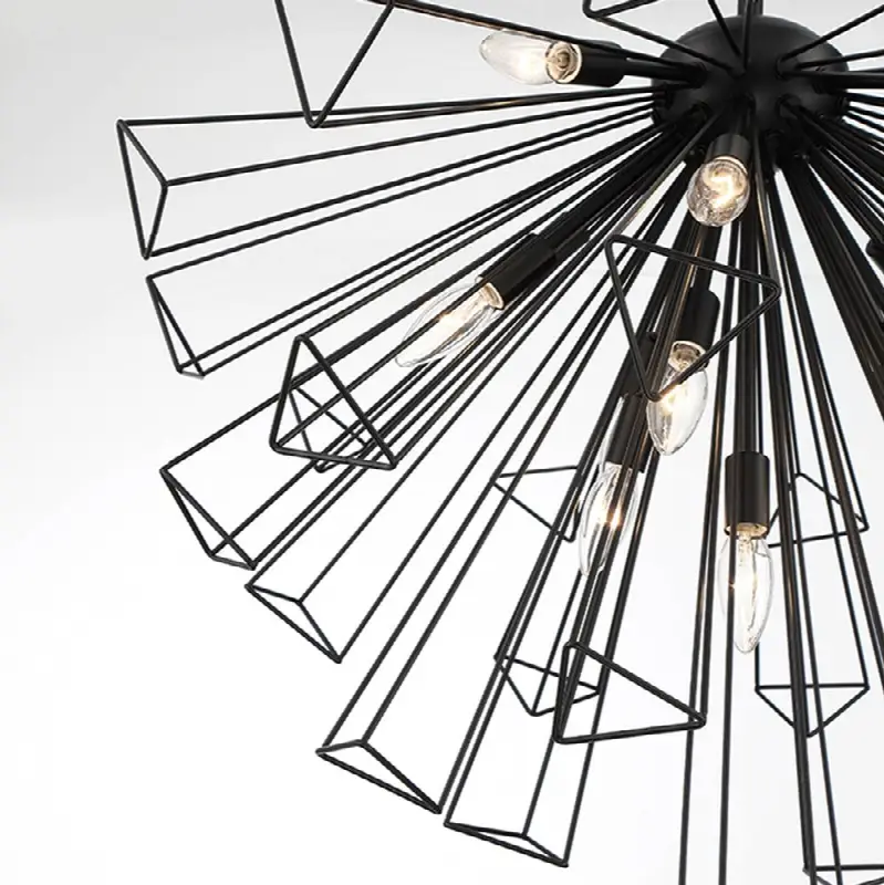 Dendelio, Chandelier, 13-Light, 30", Matte Black