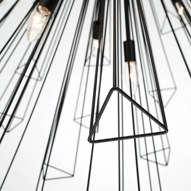 Dendelio, Chandelier, 35-Light, 54", Matte Black
