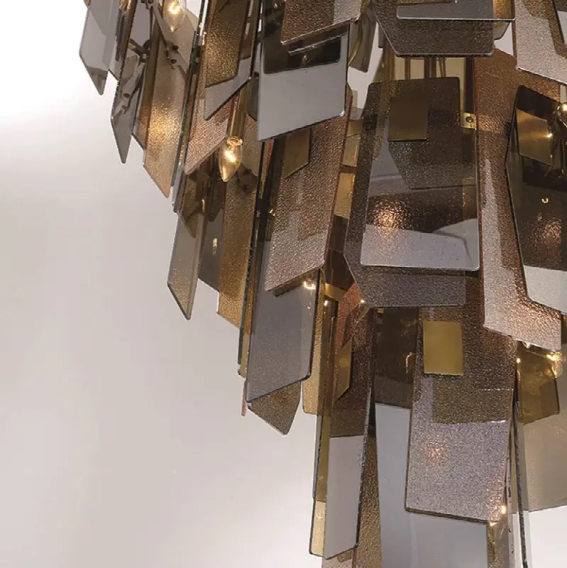 Cocolina, Chandelier, 39-Light, 71", Brushed Brass, Mixed Glass
