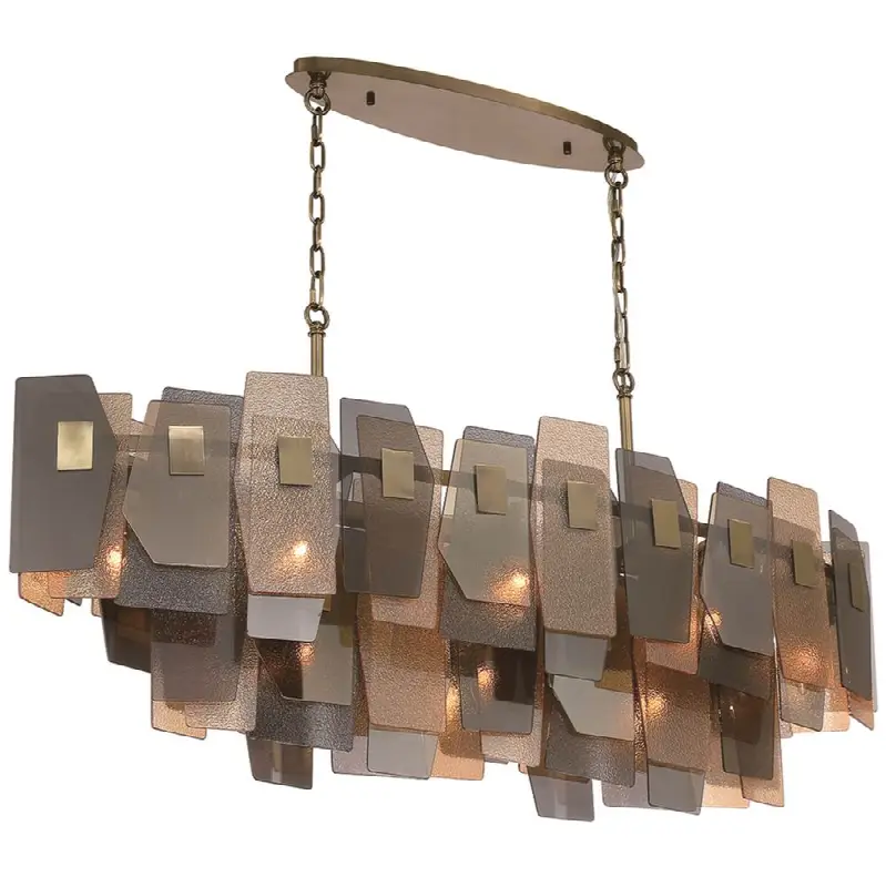 Cocolina, Chandelier, 11-Light, 48", Brushed Brass, Mixed Glass
