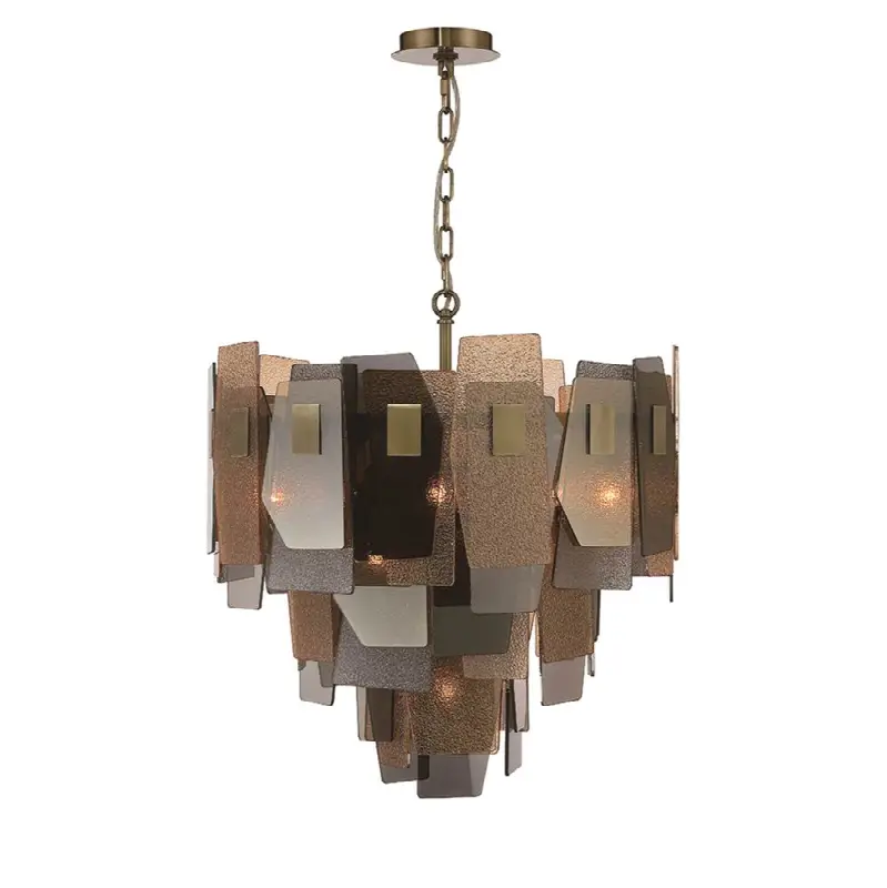 Cocolina, Chandelier, 10-Light, 26", Brushed Brass, Mixed Glass