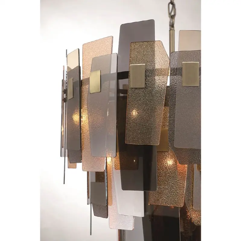Cocolina, Chandelier, 19-Light, 42", Brushed Brass, Mixed Glass