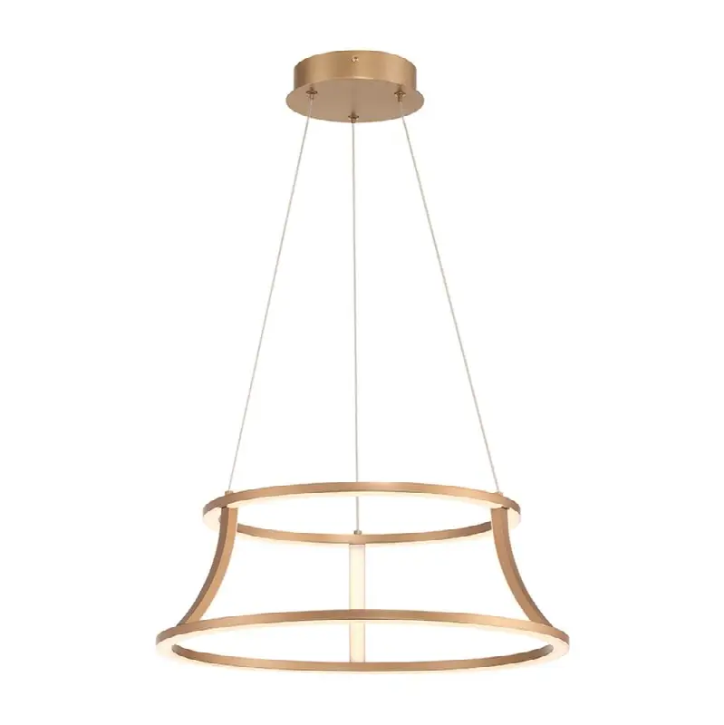 Cadoux, Chandelier, 20", Matte Gold, White Glass