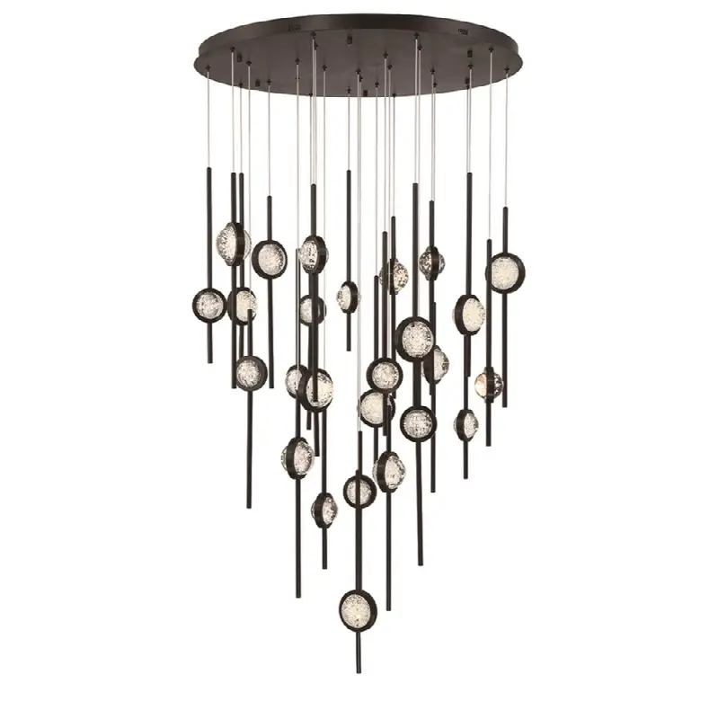 Barletta, Chandelier, 26-Light, 40", Anodized Black
