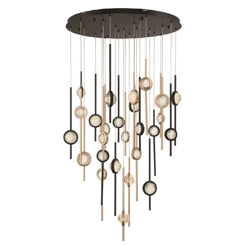 Barletta, Chandelier, 26-Light, 40", Gold-Black Mix