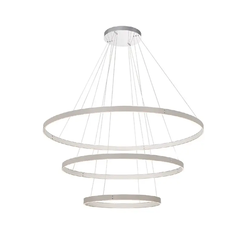 Verdura, Chandelier, 3-Light, 60", Matte Grey, White Acrylic