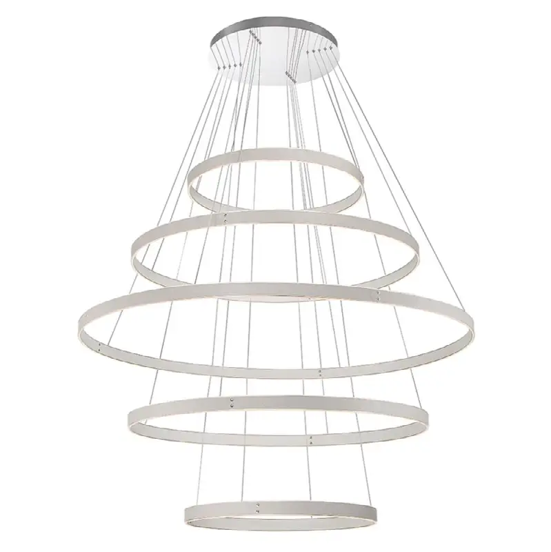 Verdura, Chandelier, 5-Light, 60", Matte Grey, White Acrylic