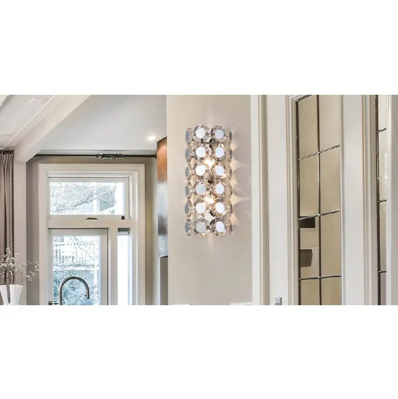 Perrene, Wall Sconce, 2-Light, 19", Chrome, Clear Glass