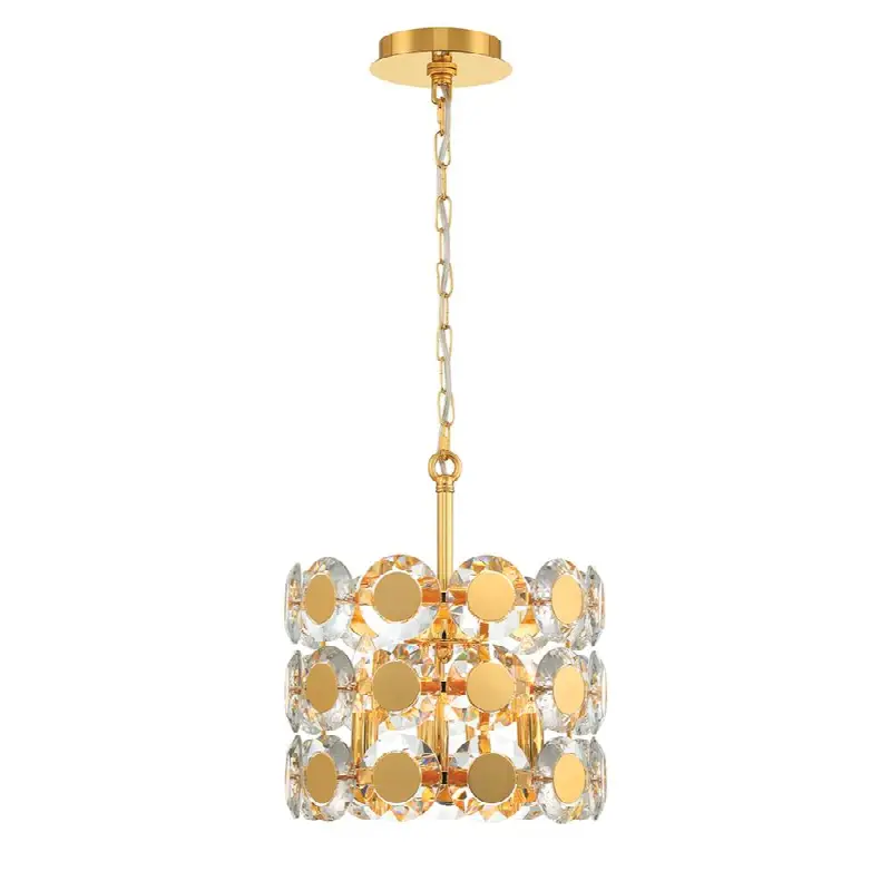 Perrene, Chandelier, 3-Light, 14", Gold, Clear Glass