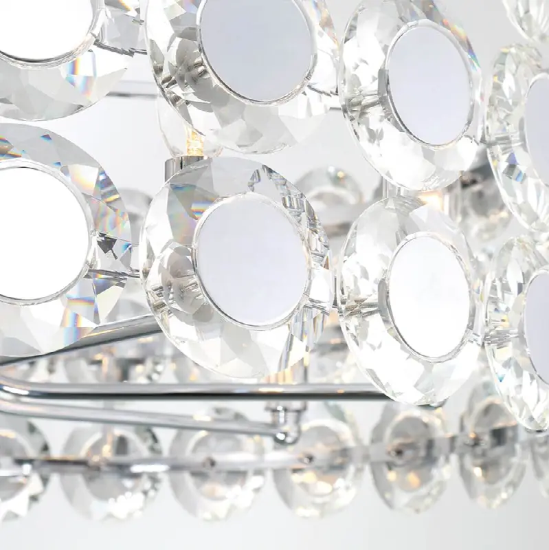Perrene, Chandelier, 8-Light, 32", Chrome, Clear Glass