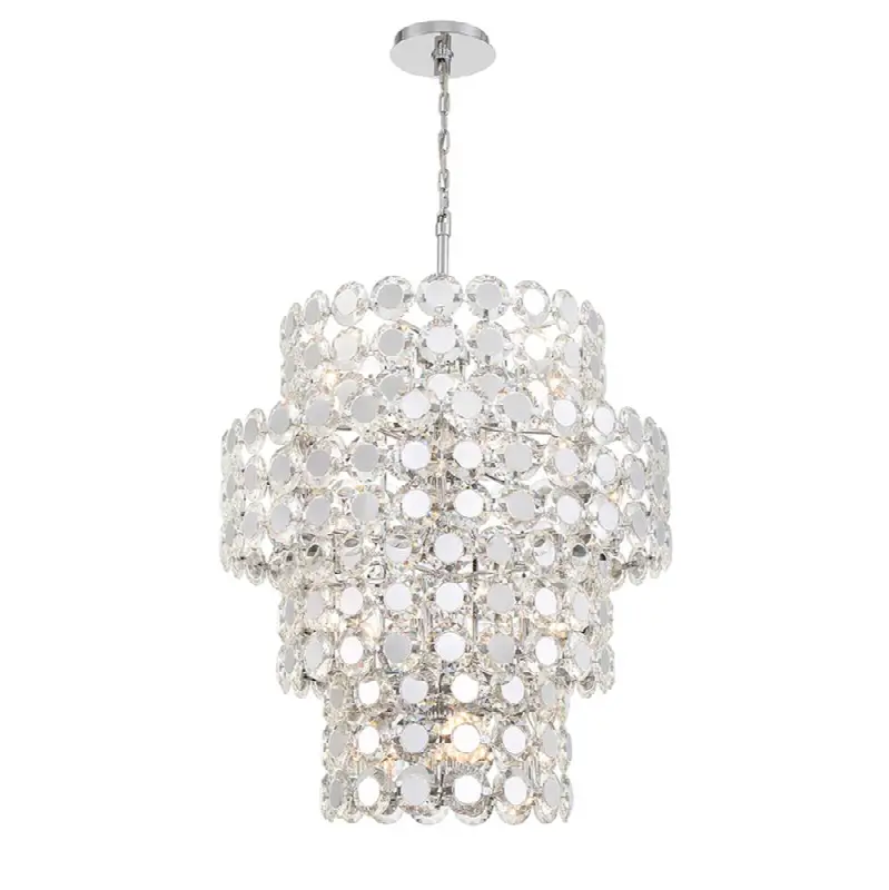 Perrene, Chandelier, 24-Light, 45", Chrome, Clear Glass