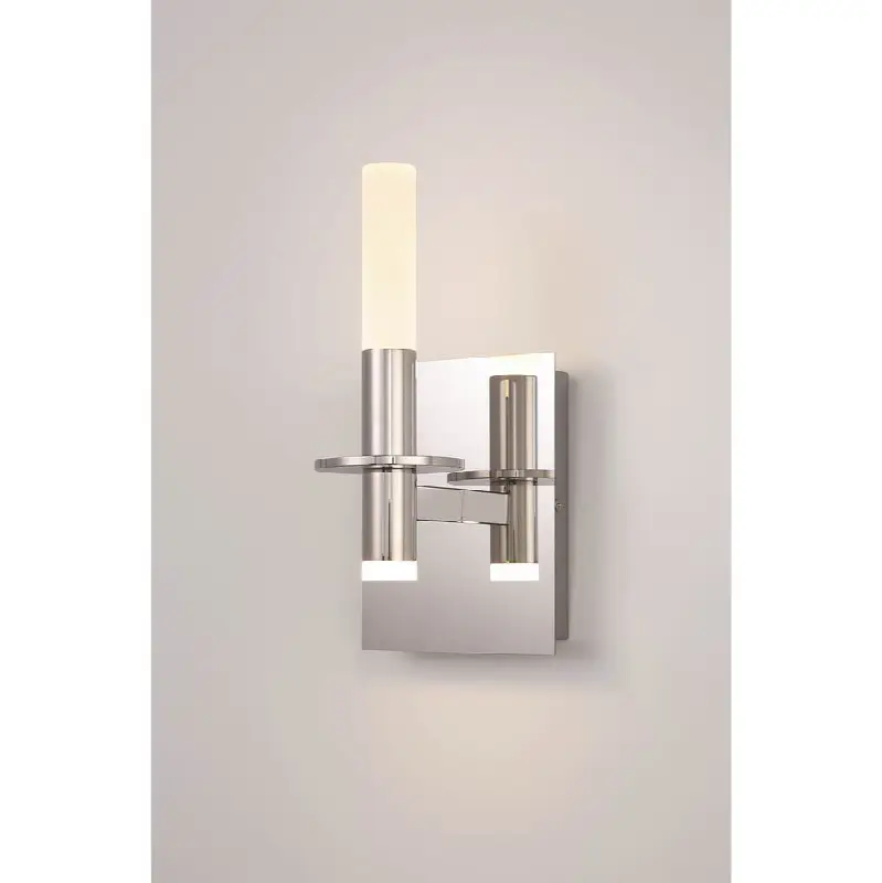 Torna, Vanity, 1-Light, Polished Nickel, White Acrylic