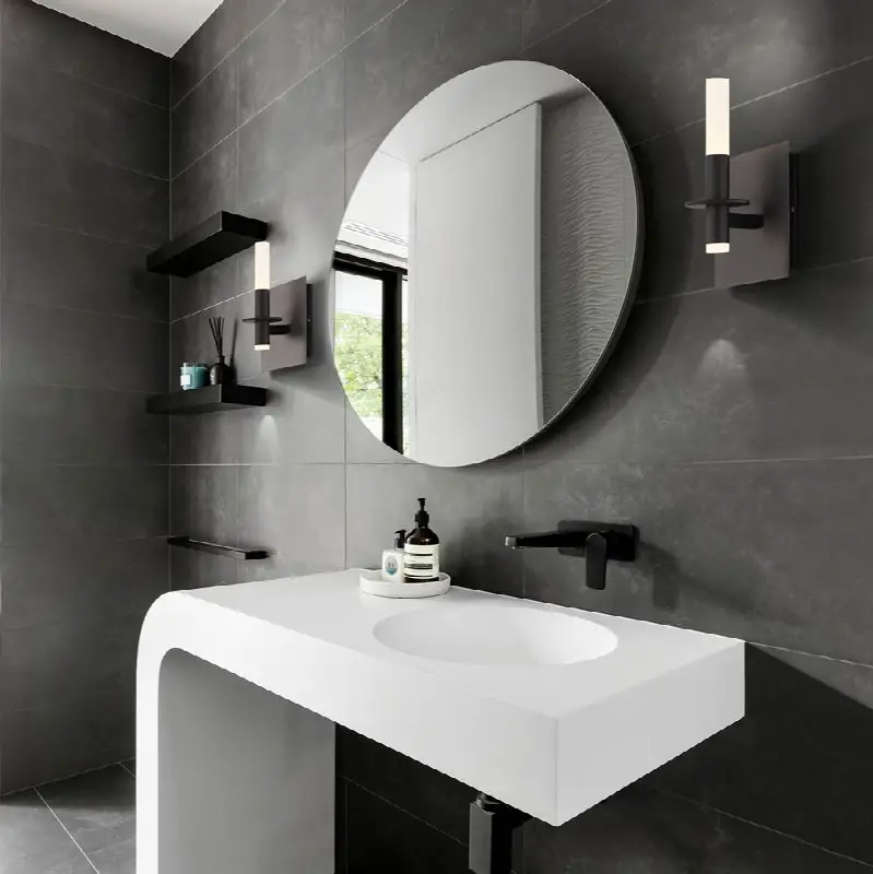 Torna, Vanity, 1-Light, Matte Black, White Acrylic