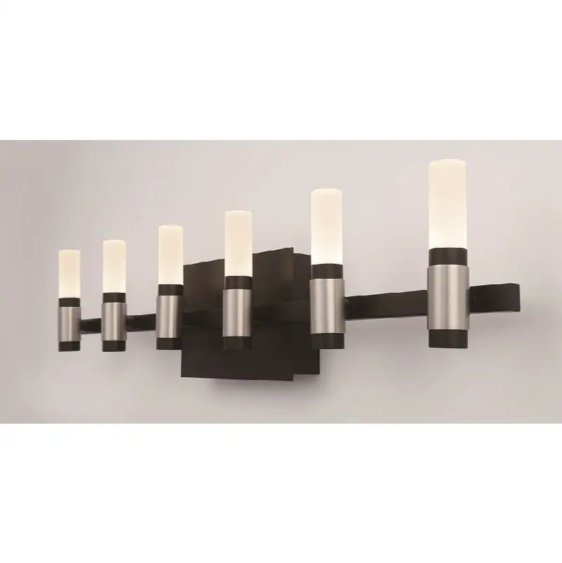 Albany, Vanity, 6Lt, 27", Silver-Black Mix, White Acrylic
