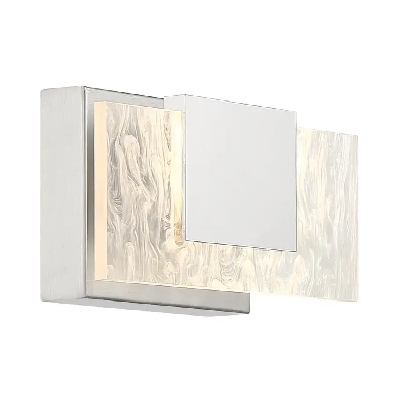 Kasha, Vanity, 9", Chrome, Clear-White Acrylic