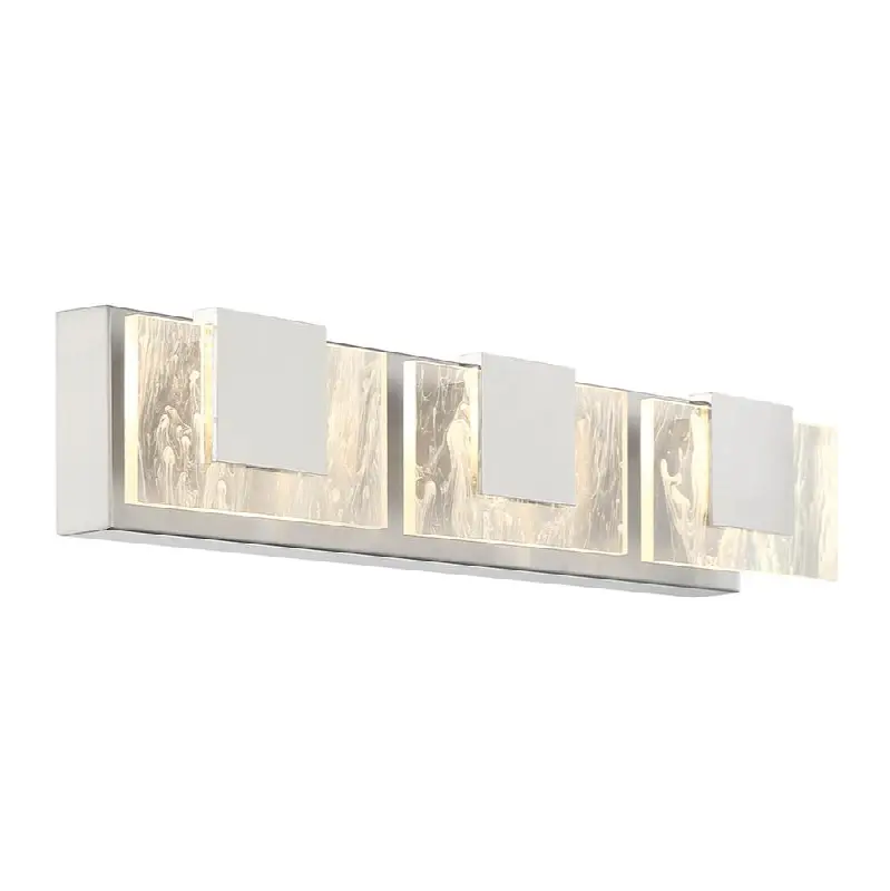 Kasha, Vanity, 3Lt, 28", Chrome, Clear-White Acrylic
