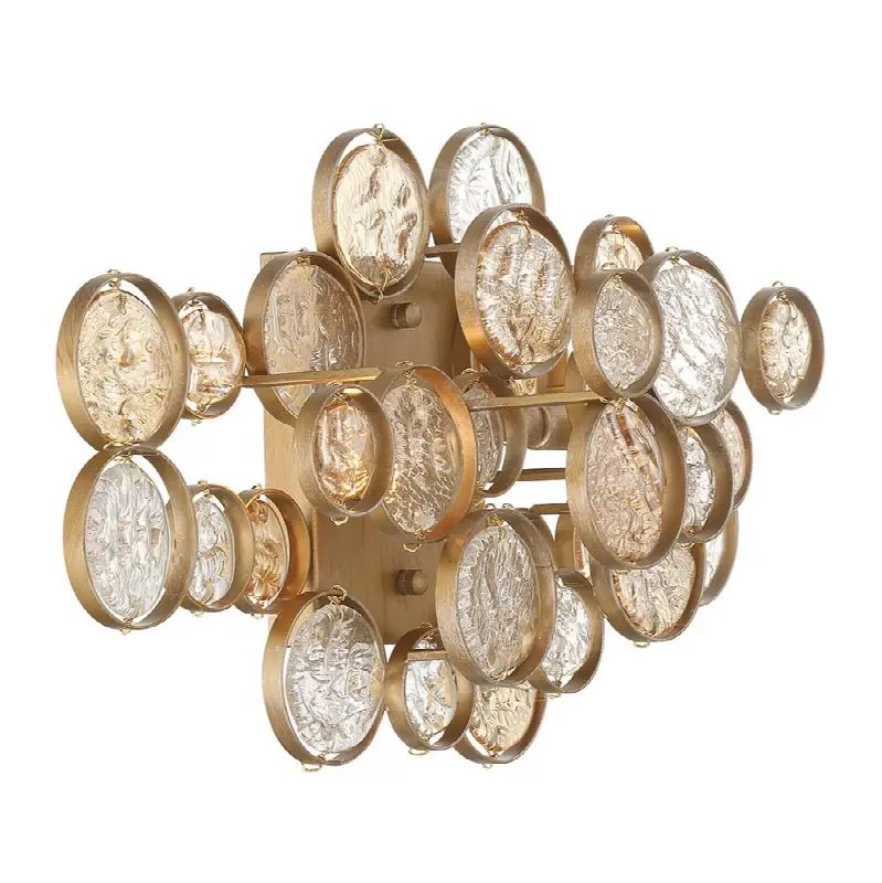Trento, Wall Sconce, 18", Matte Gold, Clear-Amber Glass
