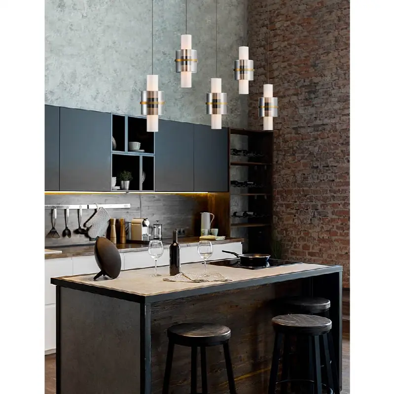 Rola, Chandelier, 5-Light, 42", Gold, White Glass