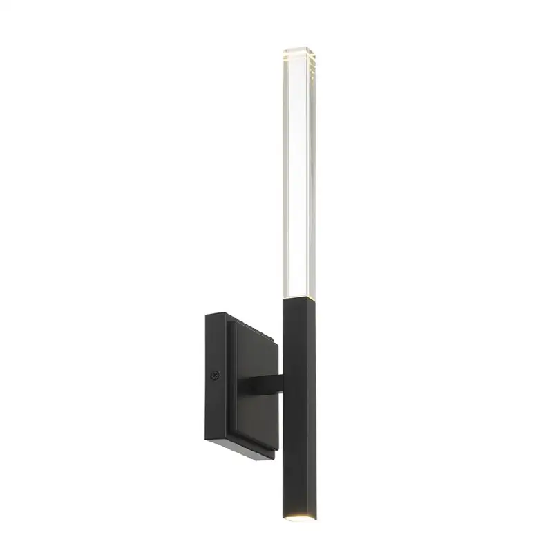 Benicio, Wall Sconce, 18", Matte Black, Clear Glass