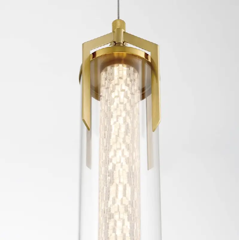 Espada, Pendant, 20", Gold, Clear Glass