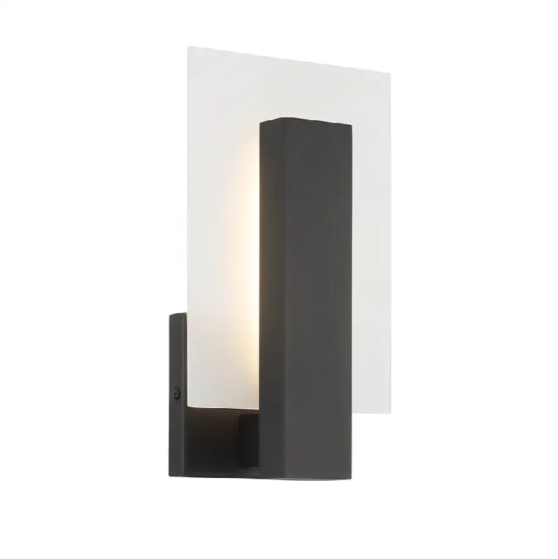 Carta, Outdoor, 12", Matte Black, Frosted Glass