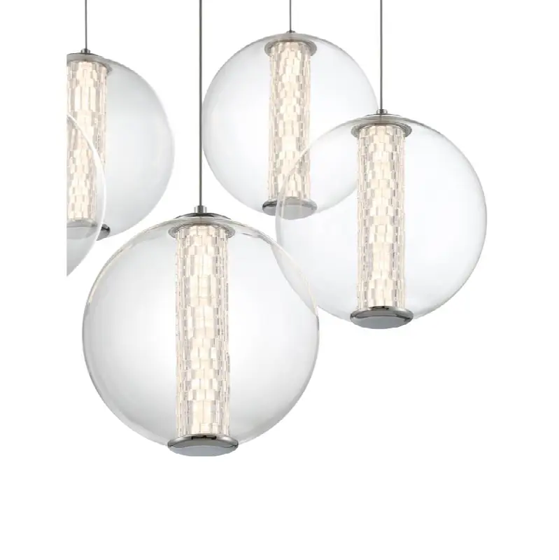 Atomo, Chandelier, 5-Light, 26", Chrome, Clear Glass