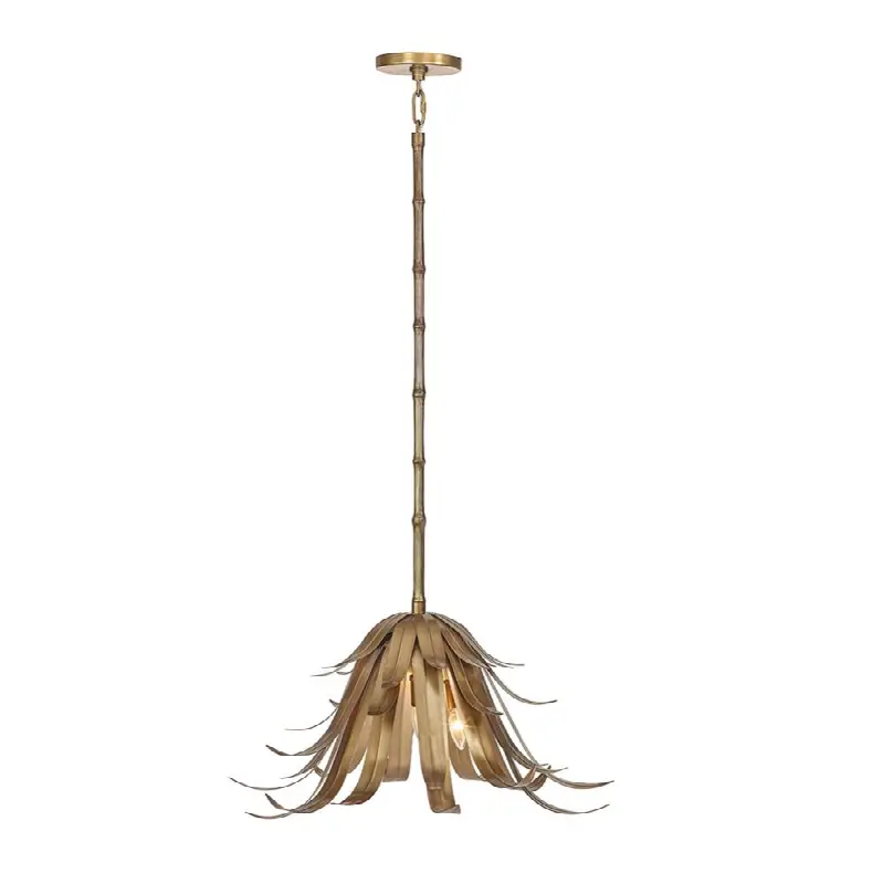 Kagra, Chandelier, 3-Light, 24", Antique Brass