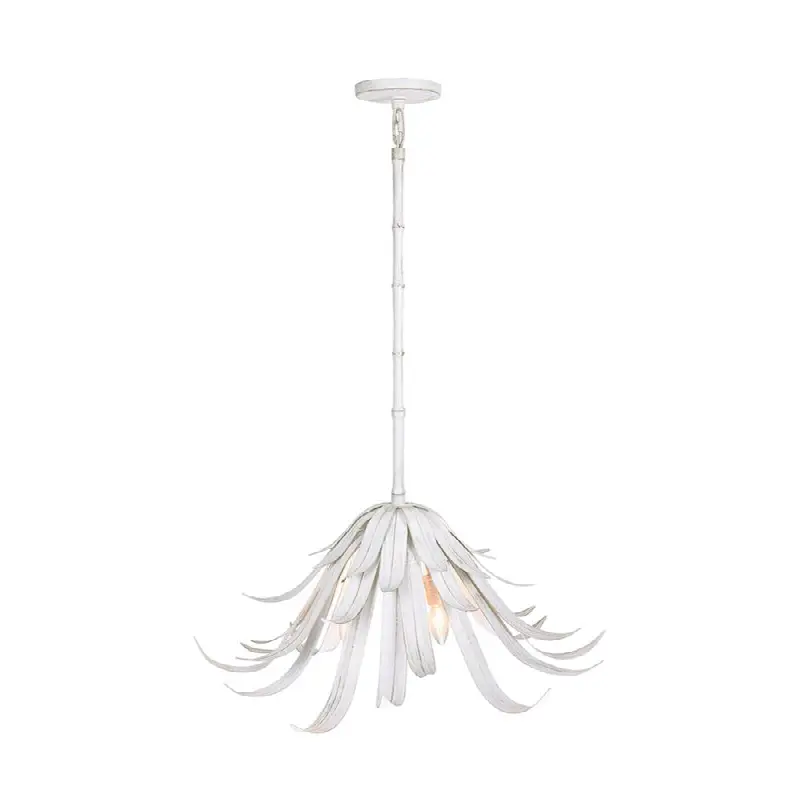 Kagra, Chandelier, 3-Light, 24", Distressed White