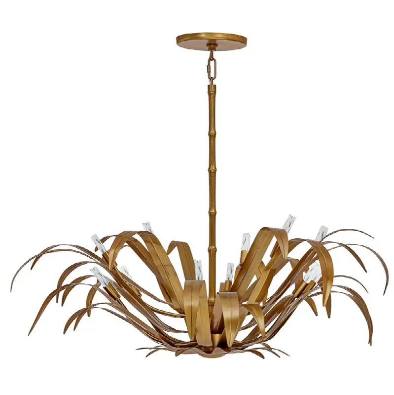 Kagra, Chandelier, 12-Light, 42", Antique Brass
