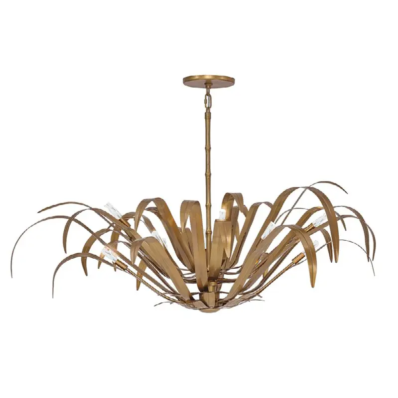 Kagra, Chandelier, 12-Light, 56", Antique Brass