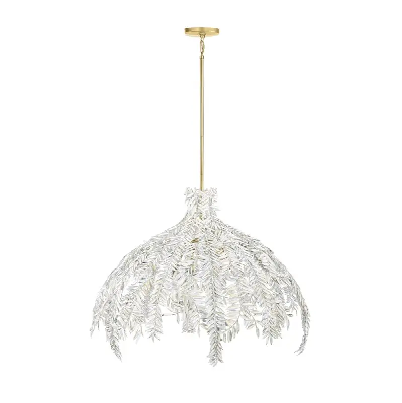Jalore, Chandelier, 6-Light, 48", Distressed White, White Steel
