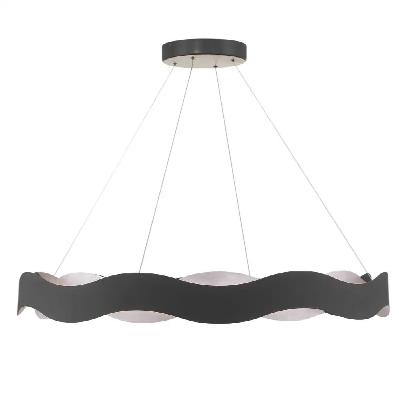 Vaughan, Chandelier, 46", Silver-Black Mix, Silver Steel