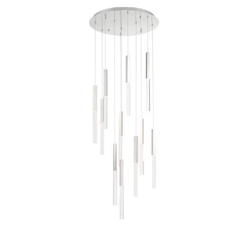 Benicio, Chandelier, 11-Light, 22", Polished Nickel, Clear Glass