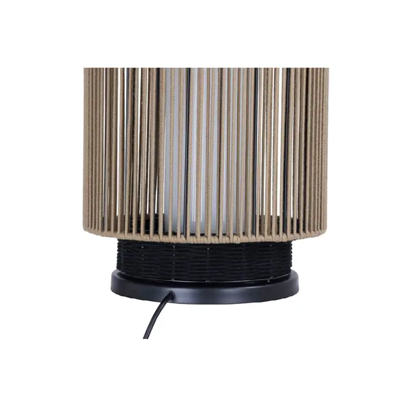 Aden, Outdoor, 46", Matte Black, Brown Rope