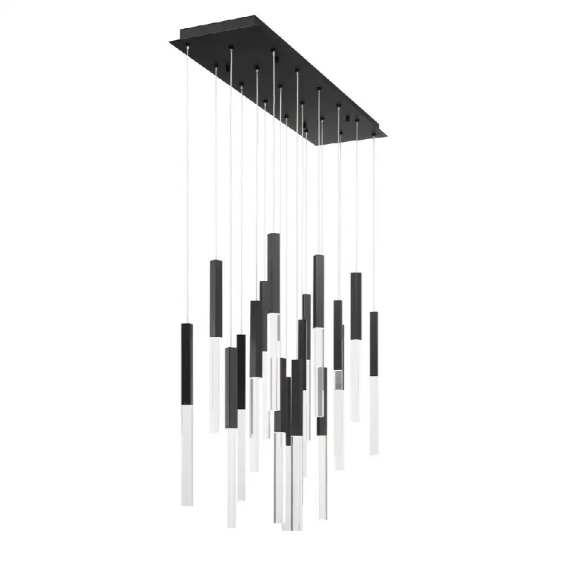 Benicio, Chandelier, 18-Light, 42", Matte Black, Clear Glass