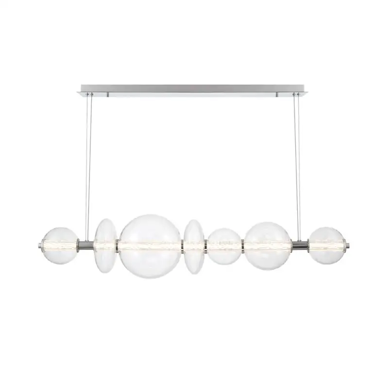 Atomo, Chandelier, 7-Light, 56", Chrome, Clear Glass