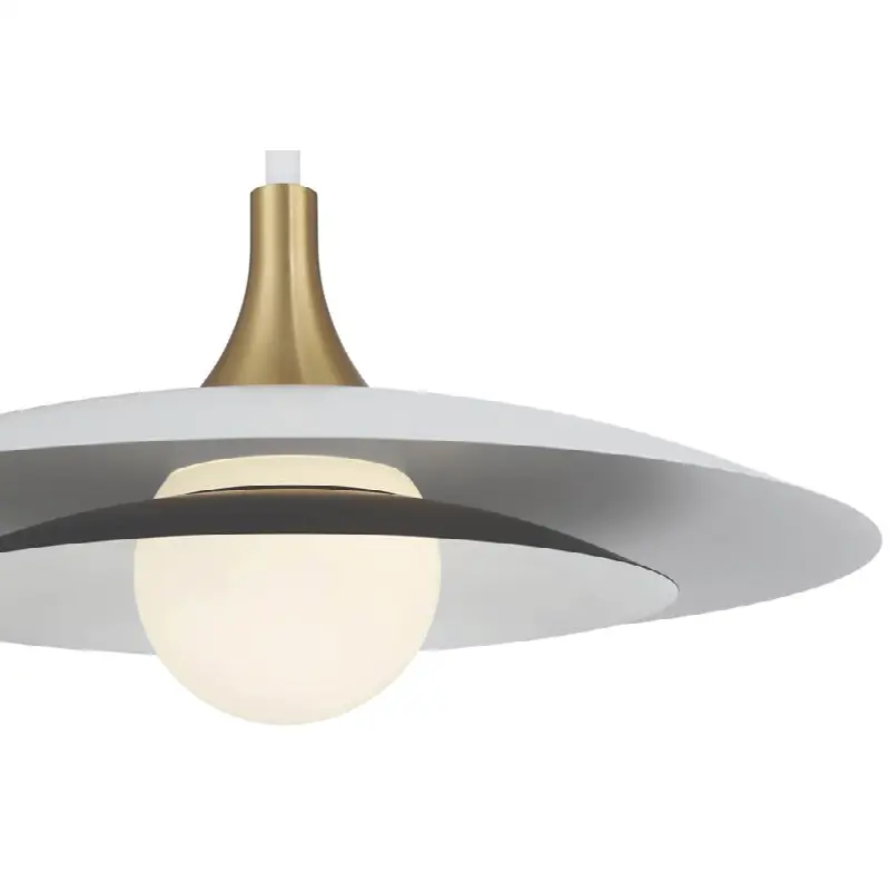 Welsh, Pendant, 30", Matte White, White Glass