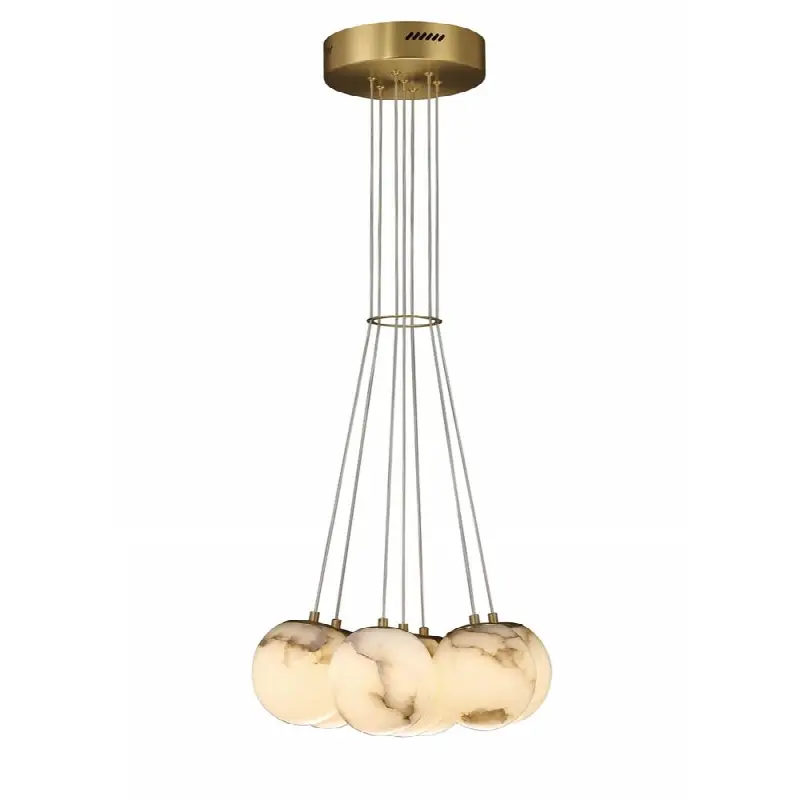 Kepler, Chandelier, 7-Light, 18", Gold, Alabaster