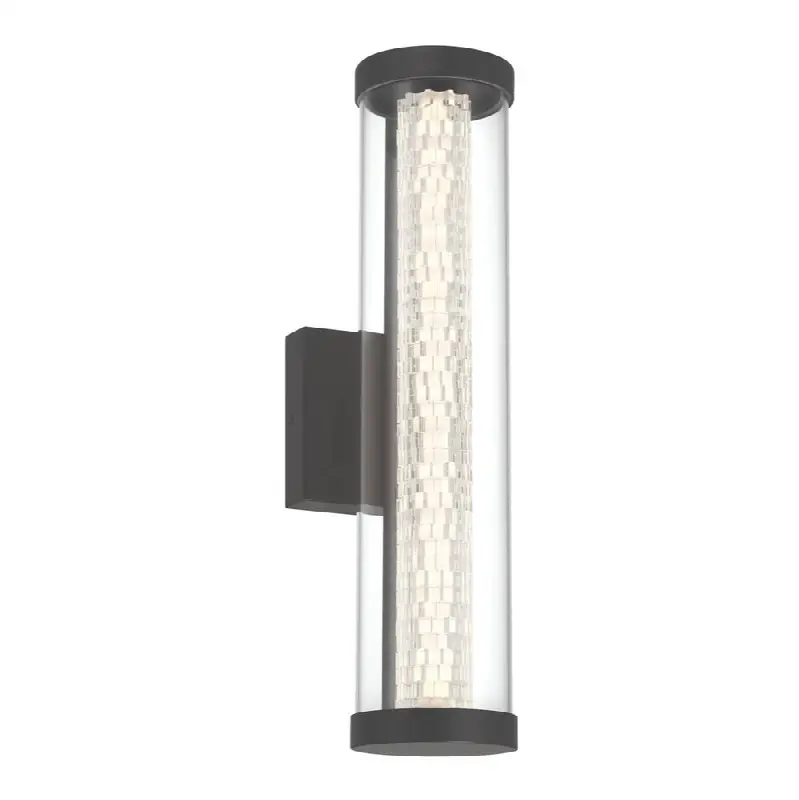 Savron, Outdoor, 18", Matte Black, Clear Glass