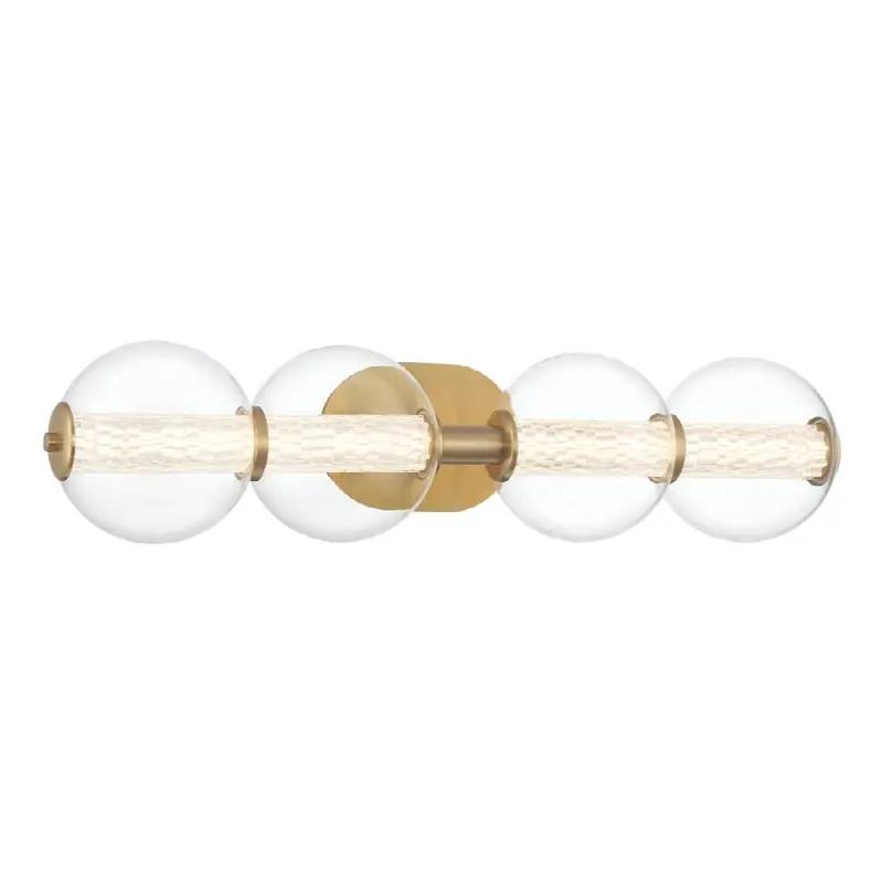 Atomo, Vanity, 4Lt, 30", Gold, Clear Glass