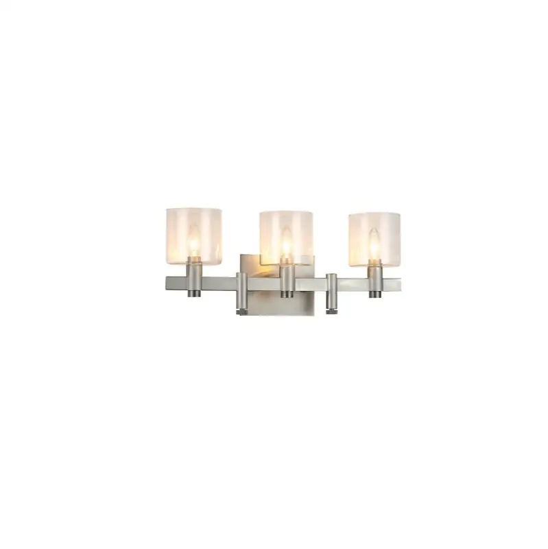 Decato, Vanity, 3Lt, 21", Satin Nickel, Clear Glass