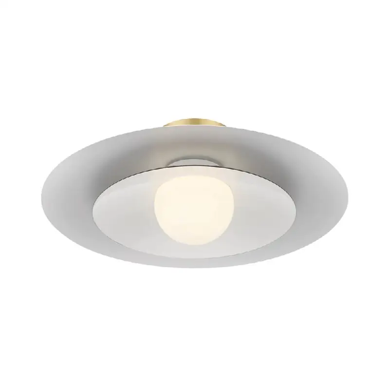 Welsh, Flush Mount, 18", Matte White, White Glass