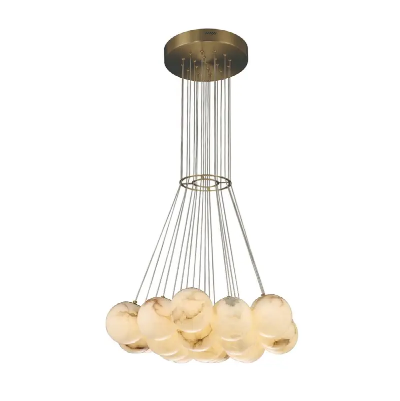 Kepler, Chandelier, 19-Light, 29", Gold, Alabaster