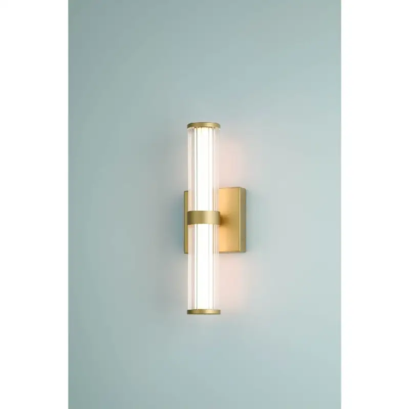 Fayton, Outdoor, 14", Matte Gold, Clear Glass