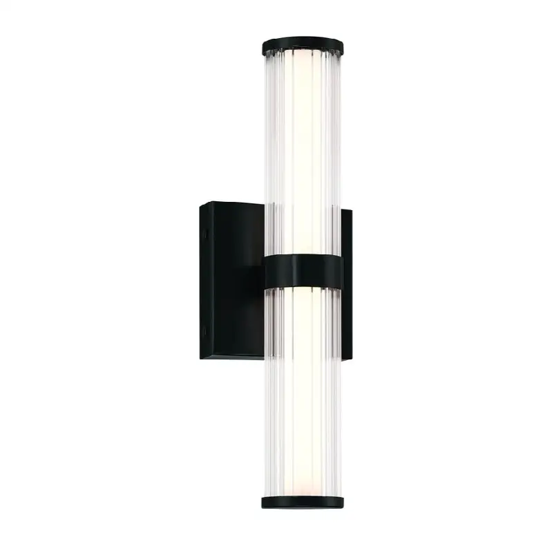 Fayton, Outdoor, 14", Matte Black, Clear Glass