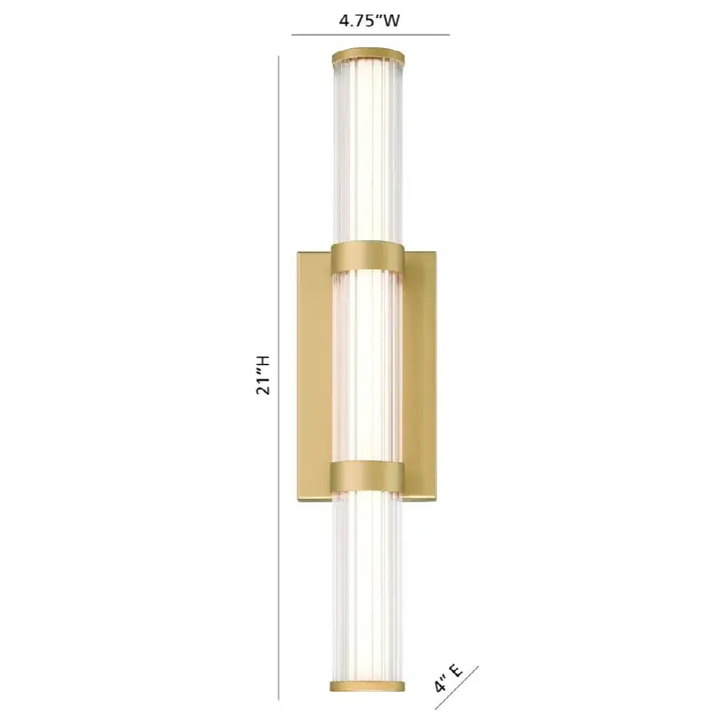 Fayton, Outdoor, 21", Matte Gold, Clear Glass